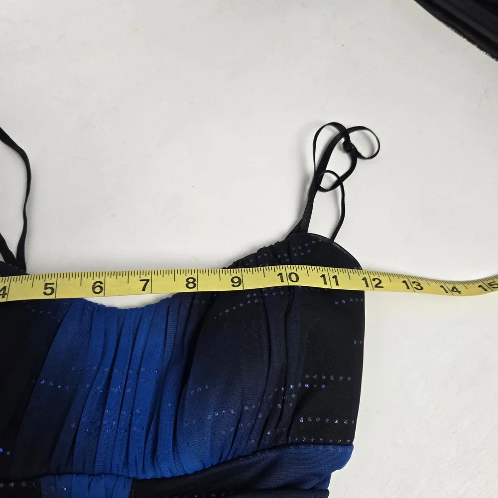 Vtg y2k Whimsigoth Ruby Rox‎ Small Ombre Sparkle Dress Blue Black Prom Party